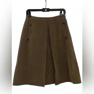 Club Monaco Green Khaki A Line Skirt with Button Details Size 4